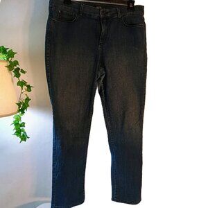 VGUC: NYDJ Sz 16 Blue "Lift Tuck Technology" Denim Jeans Slimming Denim